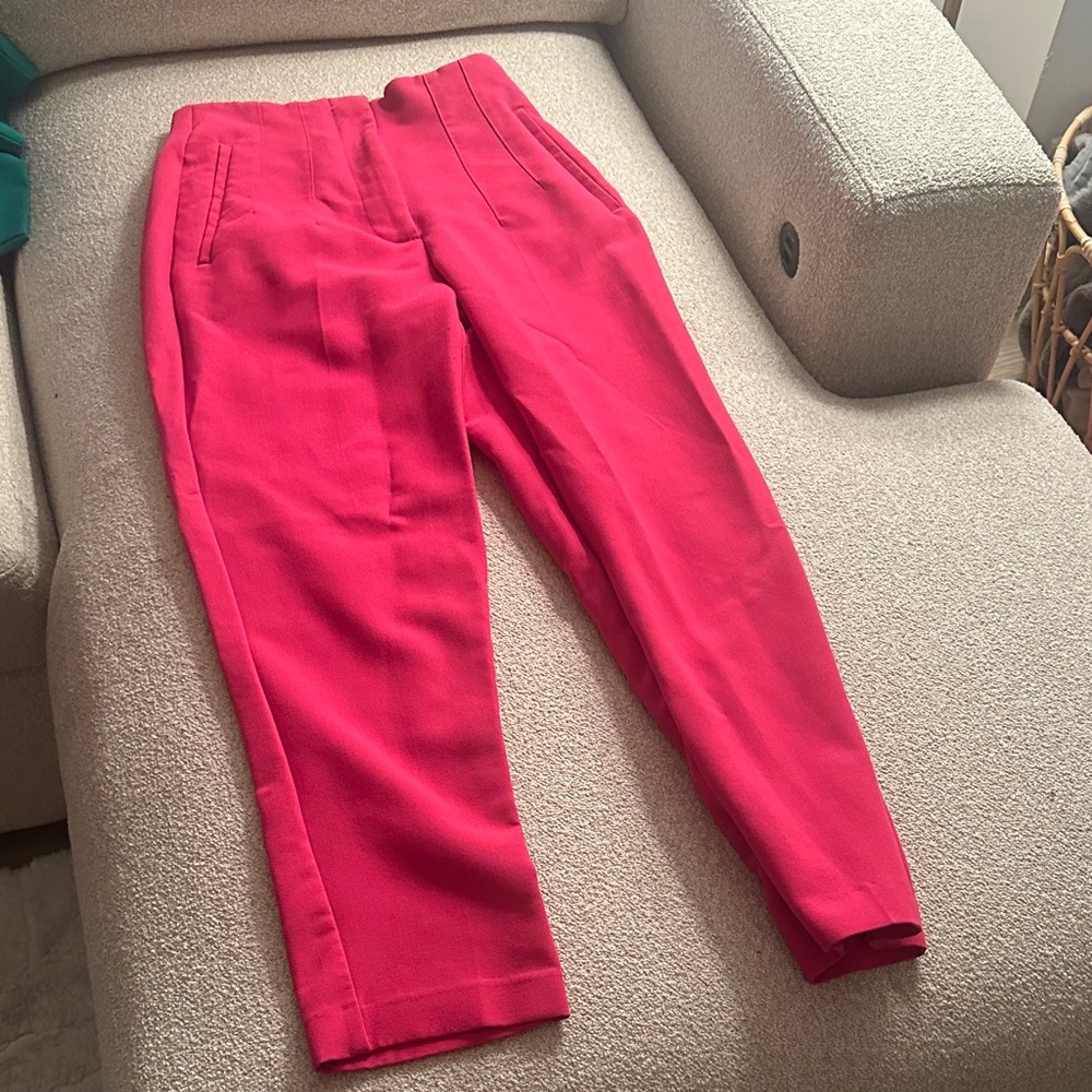 Zara Bold Red Ankle Pants